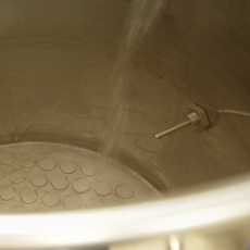 top-down view of a mash tun