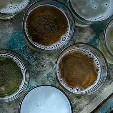 Beer with a big head of foam