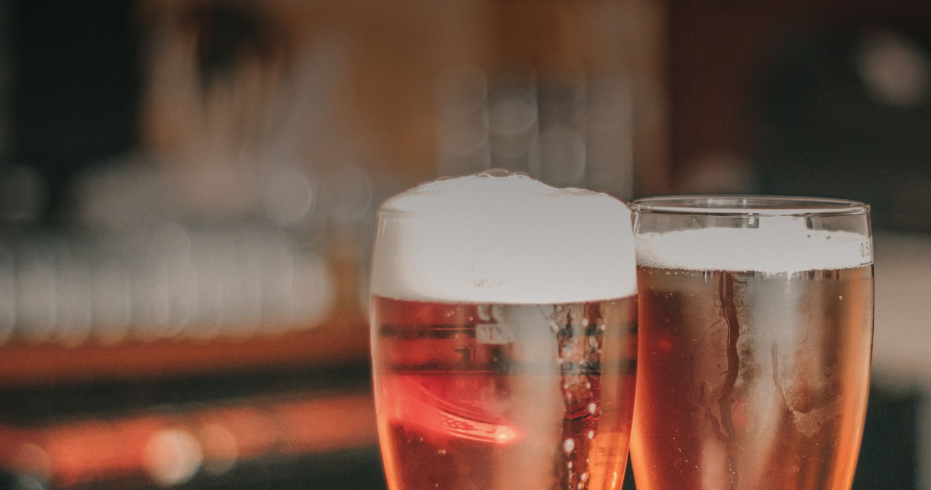 Beer with a big head of foam